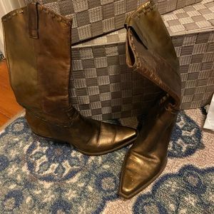 BCBGIRLS brown metallic boots. Used